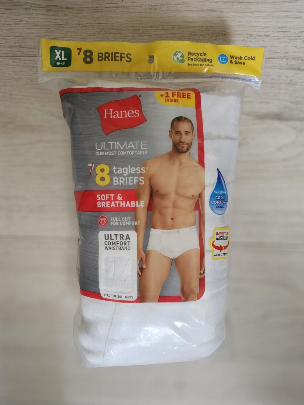 Hanes White Men's Tagless Briefs - 8 Pack